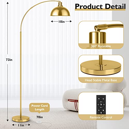 Modern Tall Arc Floor Lamp with Remote Control