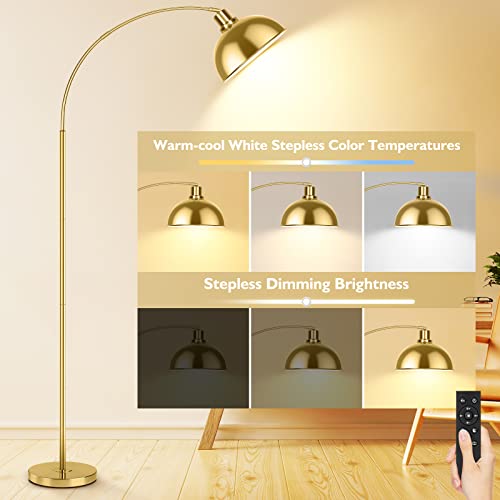Modern Tall Arc Floor Lamp with Remote Control