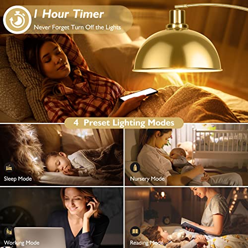 Modern Tall Arc Floor Lamp with Remote Control