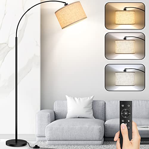 Modern Remote Control Arc Floor Lamp, Stepless Dimmable