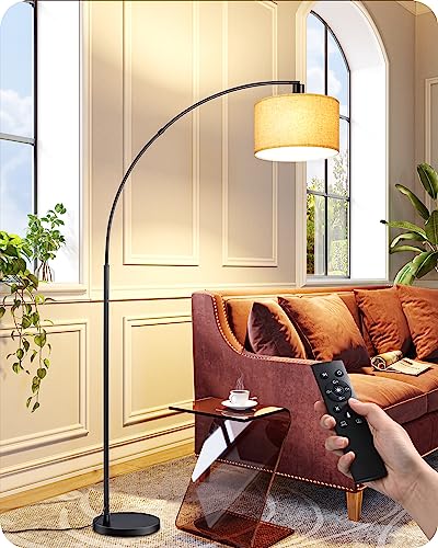 Modern Arc Floor Lamp with Remote Control, Dimmable