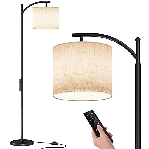Modern Arc Floor Lamp with Remote Control and Dimmable Bulb