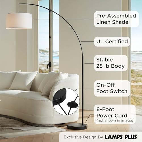 Cora Modern Arc Floor Lamp 72" Tall Black