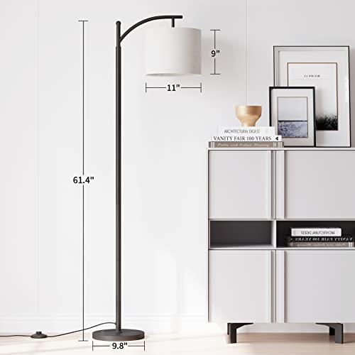 Modern Arc Floor Lamp with Remote Control and Dimmable Bulb