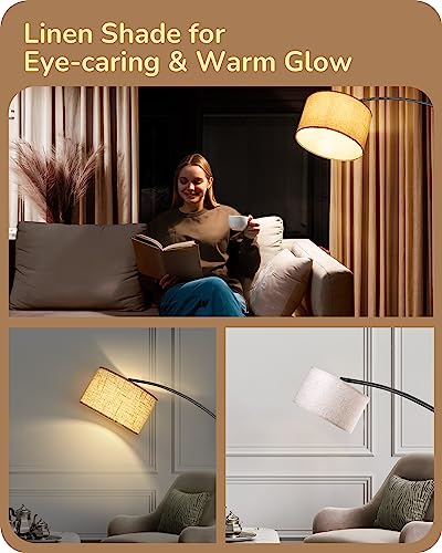 Modern Arc Floor Lamp with Remote Control, Dimmable