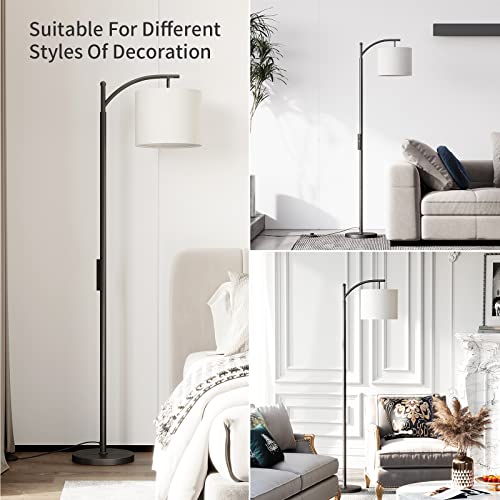 Modern Arc Floor Lamp with Remote Control and Dimmable Bulb