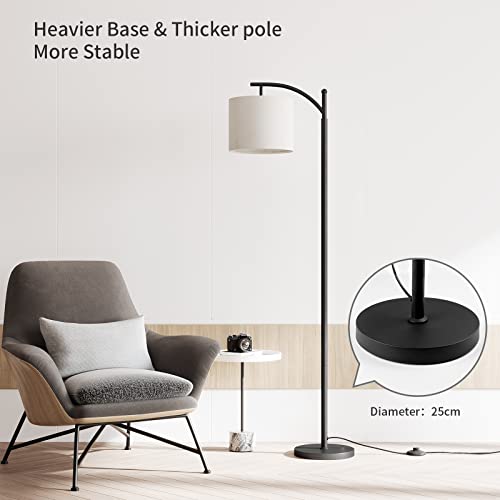 Modern Arc Floor Lamp with Remote Control and Dimmable Bulb