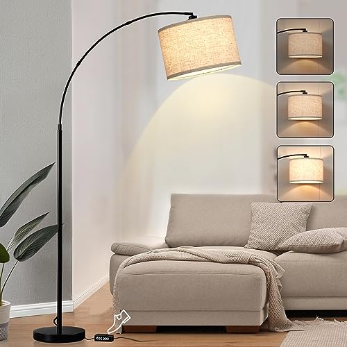 Luvkczc Modern Floor Lamp with Adjustable Hanging Shade