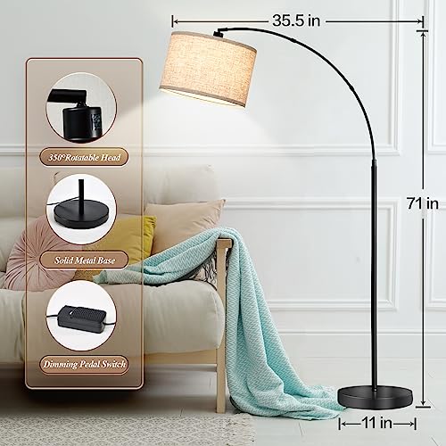 Luvkczc Modern Floor Lamp with Adjustable Hanging Shade