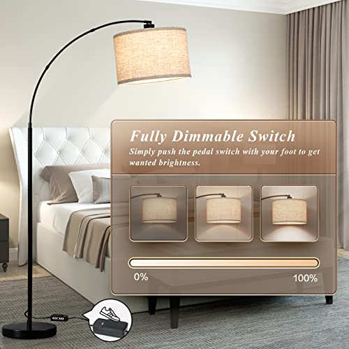 Luvkczc Modern Floor Lamp with Adjustable Hanging Shade