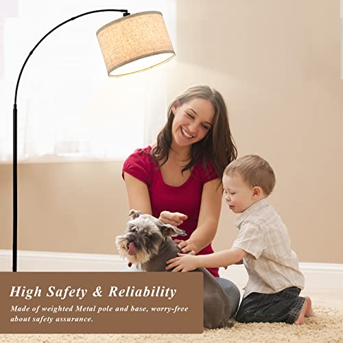 Luvkczc Modern Floor Lamp with Adjustable Hanging Shade