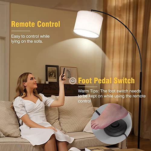 Modern Arc Floor Lamp with Remote Control and Dimmable