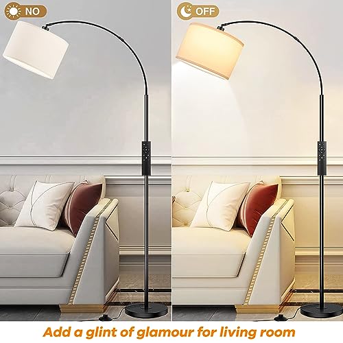 Modern Arc Floor Lamp with Remote Control and Dimmable