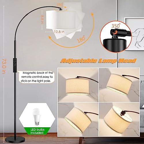 Modern Arc Floor Lamp with Remote Control and Dimmable