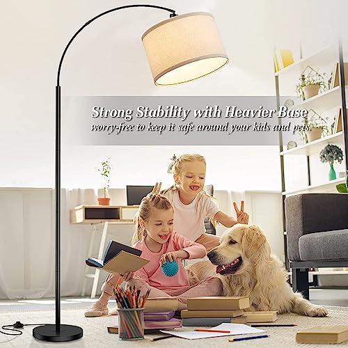 Modern Arc Floor Lamp with Remote Control and Dimmable
