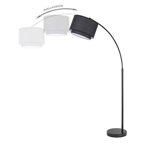 Modern 81" Arc Tall Drum Shade Large Floor Lamp
