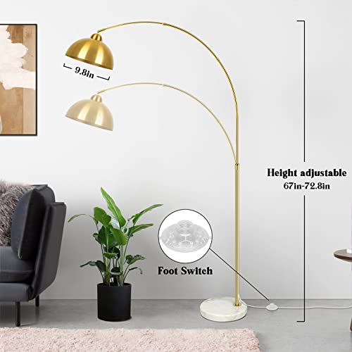Gold 73" Arc Floor Lamp with Dome Shade