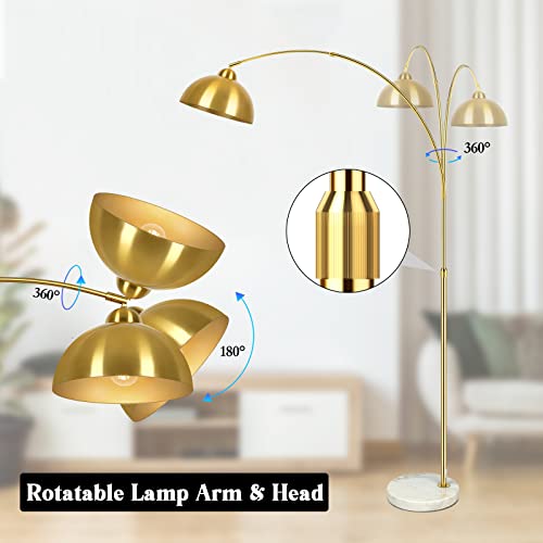 Gold 73" Arc Floor Lamp with Dome Shade
