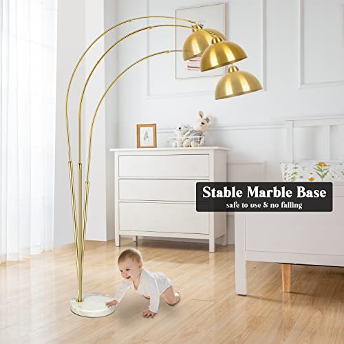 Gold 73" Arc Floor Lamp with Dome Shade