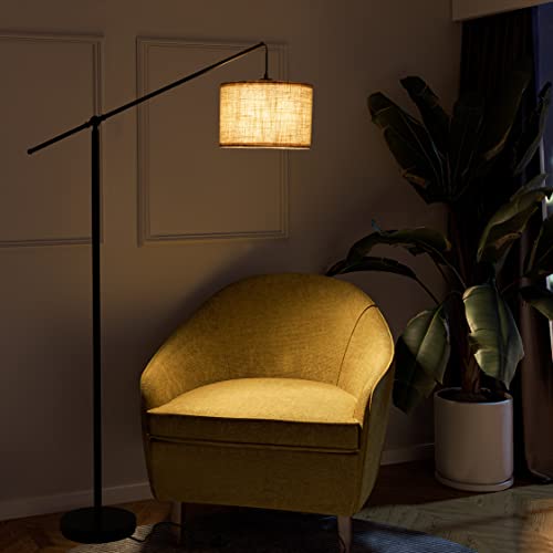 SURAIELEC Arc Floor Lamp, Matt Black Metal Pole