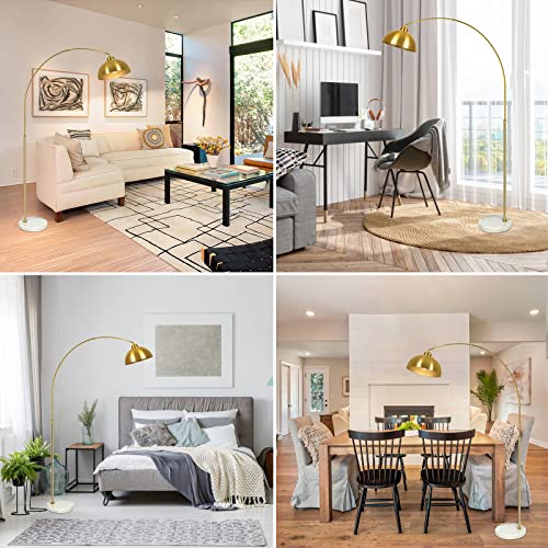 Gold 73" Arc Floor Lamp with Dome Shade