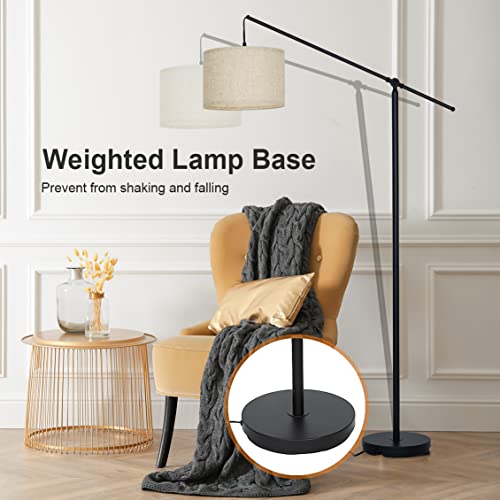 SURAIELEC Arc Floor Lamp, Matt Black Metal Pole