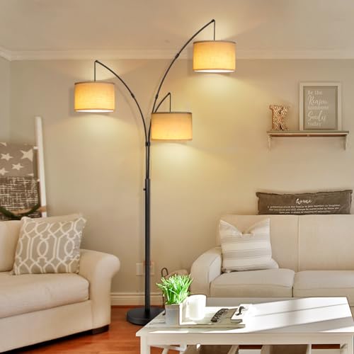 Remote Control Dimmable Arc Floor Lamp, 3 Color Temperatures