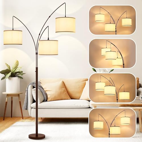 Bronze Modern Tall Living Room Arc Floor Lamps