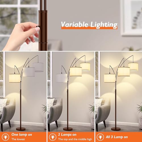 Bronze Modern Tall Living Room Arc Floor Lamps