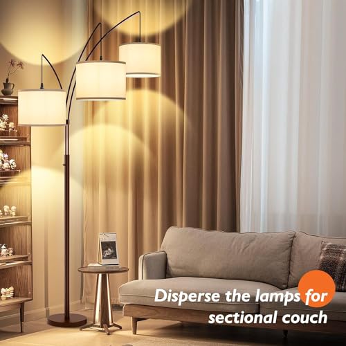 Bronze Modern Tall Living Room Arc Floor Lamps