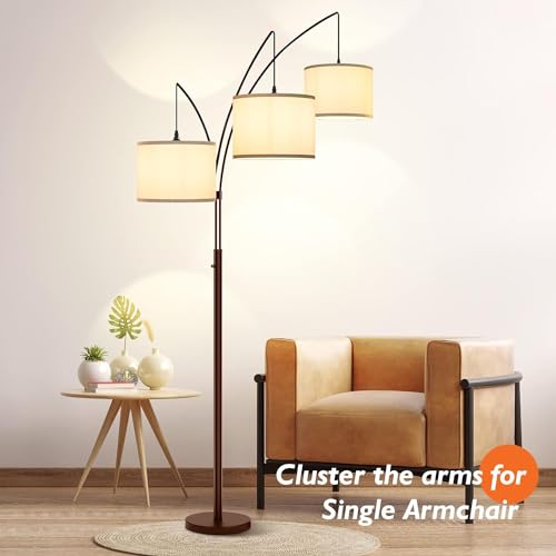 Bronze Modern Tall Living Room Arc Floor Lamps