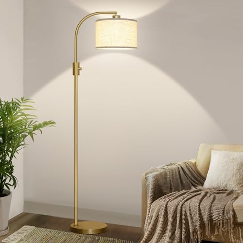 Dimmable Gold Arc Floor Lamp, LED Bulb Included