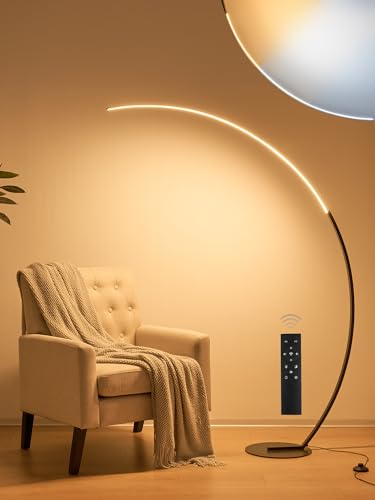 Modern 65" LED Arc Floor Lamp with Remote