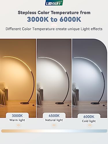 Modern 65" LED Arc Floor Lamp with Remote