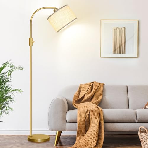 Dimmable Gold Arc Floor Lamp, LED Bulb Included