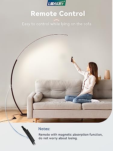 Modern 65" LED Arc Floor Lamp with Remote