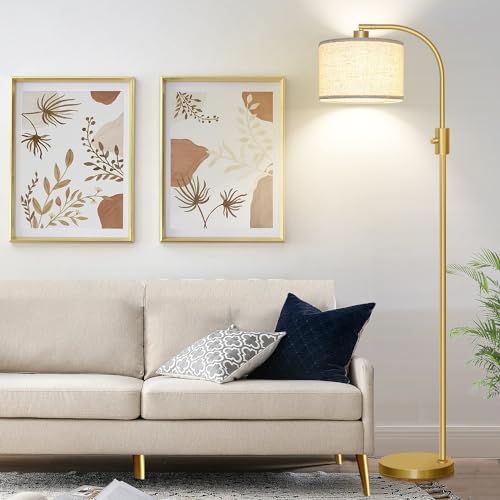 Dimmable Gold Arc Floor Lamp, LED Bulb Included