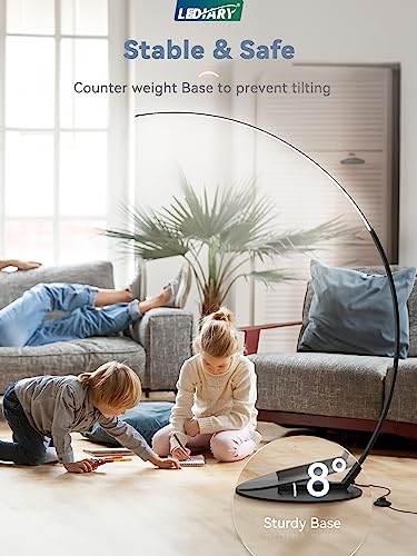 Modern 65" LED Arc Floor Lamp with Remote