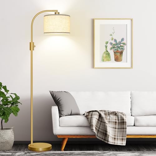 Dimmable Gold Arc Floor Lamp, LED Bulb Included