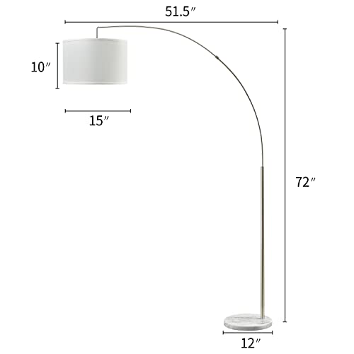 Oneach Modern Arc Floor Lamp - Brushed Steel