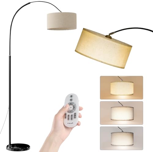 Modern Tall Arc Floor Lamp with Stepless Dimmable LED Bulb