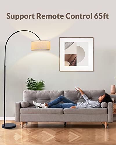 Modern Tall Arc Floor Lamp with Stepless Dimmable LED Bulb