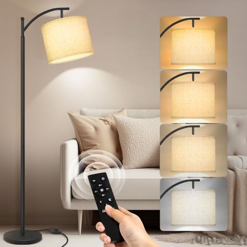 Adjustable Arc Floor Lamp, Remote Control, LED Bulb