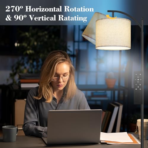Adjustable Arc Floor Lamp, Remote Control, LED Bulb