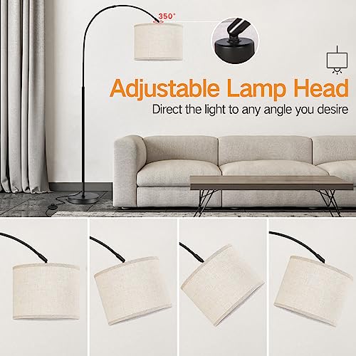 Modern LED Arc Floor Lamp with 3 Color Temperatures