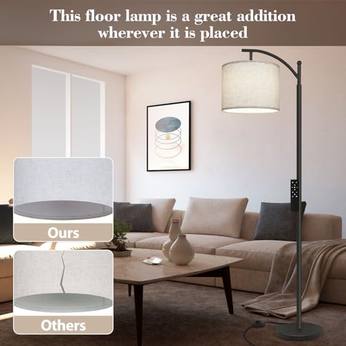 Adjustable Arc Floor Lamp, Remote Control, LED Bulb