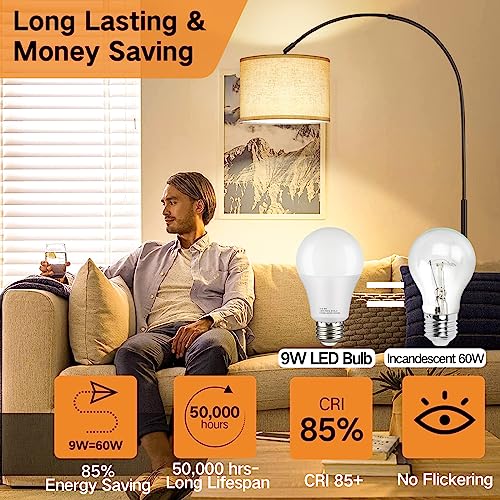 Modern LED Arc Floor Lamp with 3 Color Temperatures