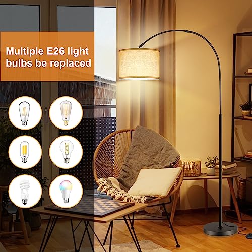 Modern LED Arc Floor Lamp with 3 Color Temperatures