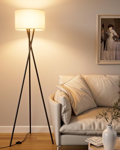 Black Tripod Floor Lamp, Vintage Modern Tall Standing Lamp