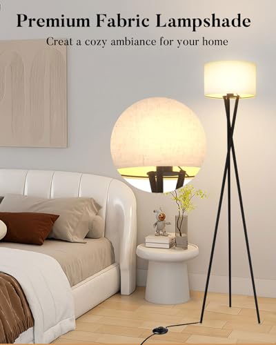 Black Tripod Floor Lamp, Vintage Modern Tall Standing Lamp